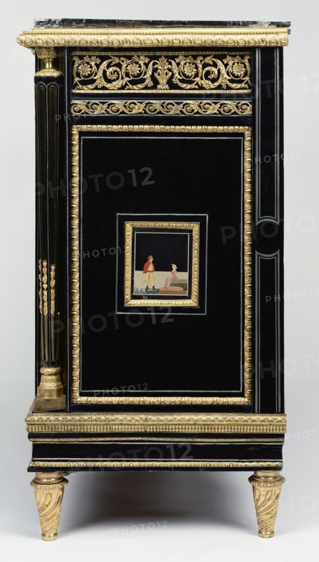 One of a Pair of Cabinets; Attributed to Adam Weisweiler, French, 1744 - 1820, master 1778), Italy; about 1808; pietra dura