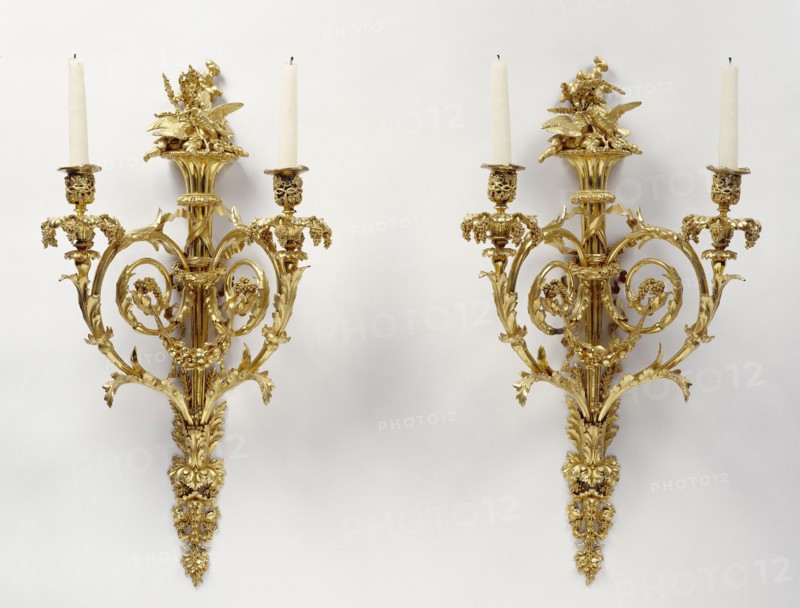 Pair of Wall Lights; Attributed to Pierre-François Feuchère, French, 1737 - 1823, master 1763), or Jean-Pierre Feuchère French