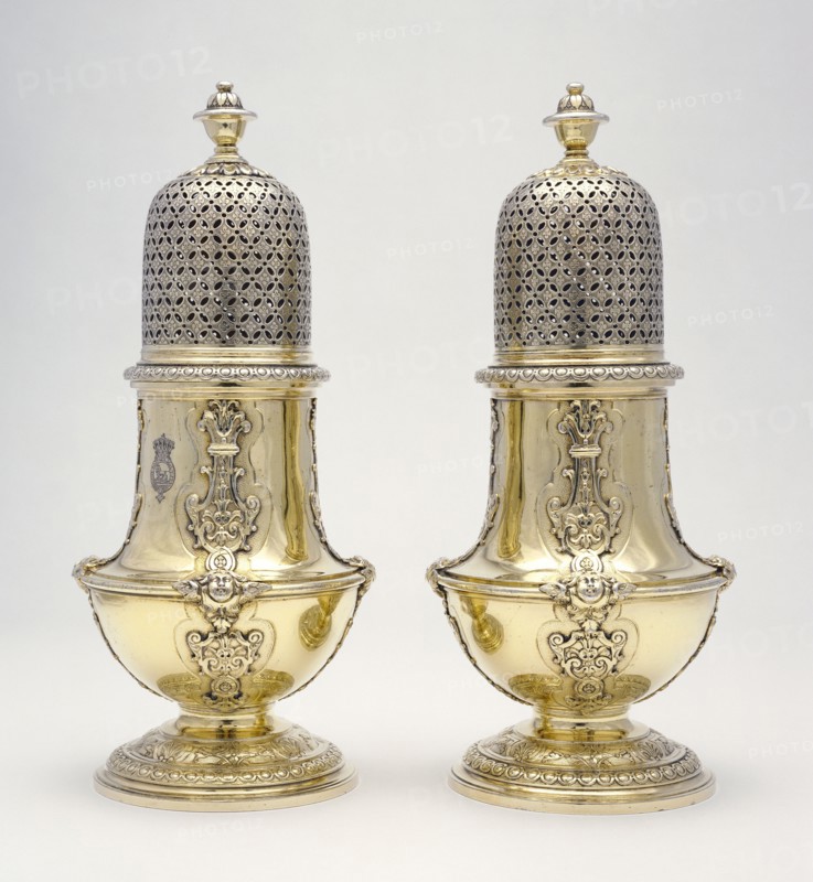 Pair of Sugar Castors; Paul de Lamerie, British, 1688 - 1751, 1730; Silver