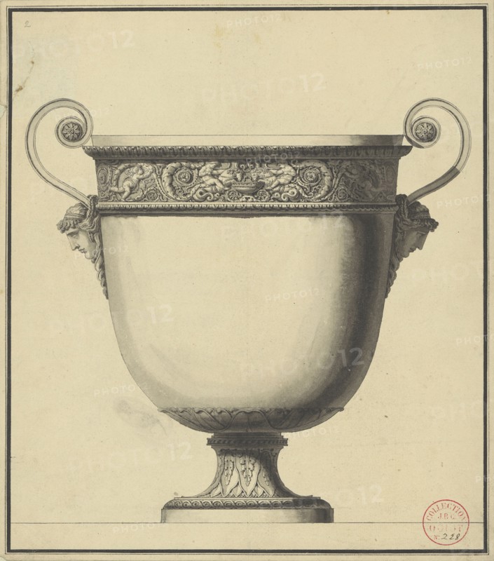 Drawing for a Wine Cooler; Attributed to Jean-Guillaume Miotte, French, 1746 - 1810, Paris, France; about 1785 - 1790; Pen