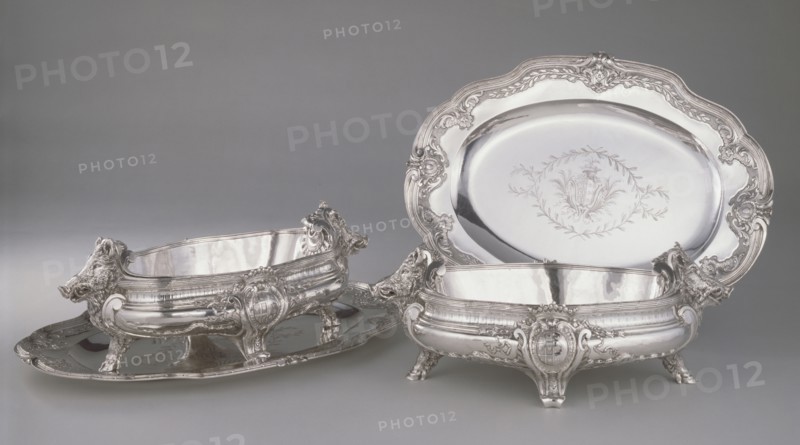 Pair of Tureens, Liners, and Stands; Thomas Germain, French, 1673 - 1748, master 1720), arms added by François-Thomas Germain