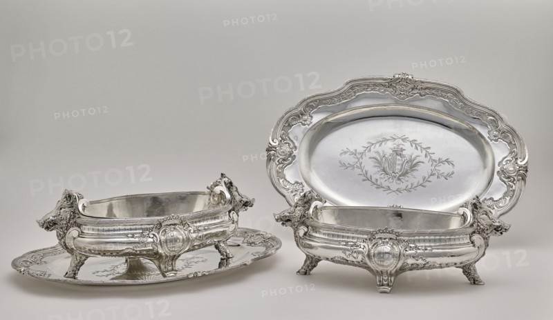 Pair of Tureens, Liners, and Stands; Thomas Germain, French, 1673 - 1748, master 1720), arms added by François-Thomas Germain