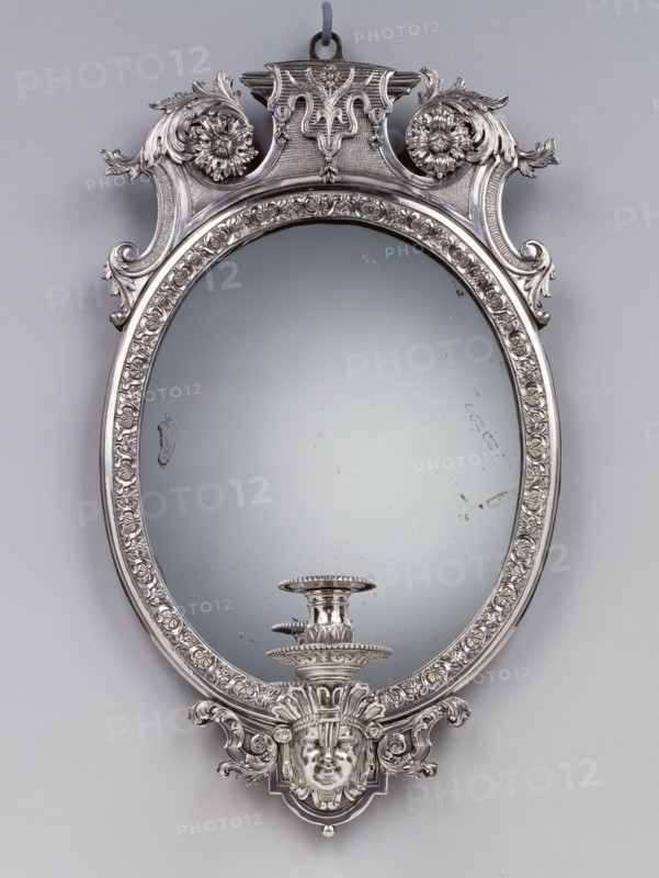 Pair of Wall Lights; Attributed to Burchardt Precht, German, 1651 - 1738, about 1700; Sand-cast bronze with silver plating