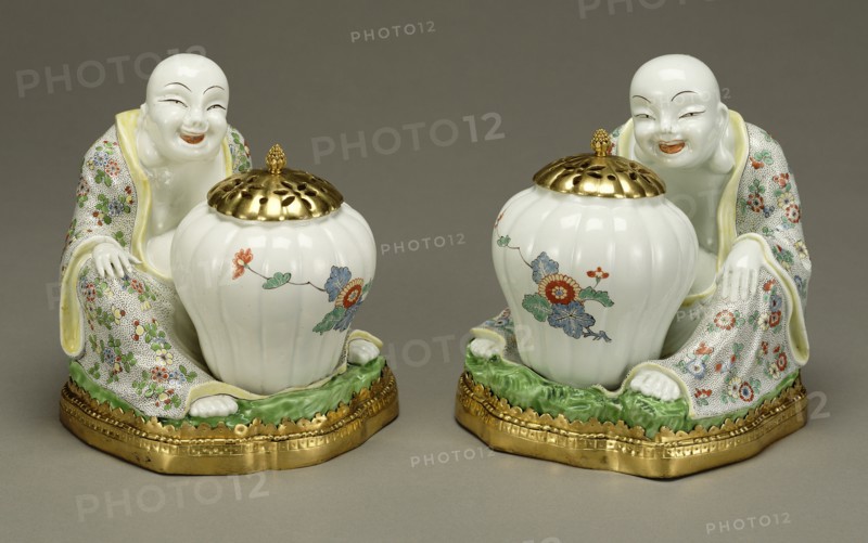 Pair of Magot Figures; Mounts: Unknown, Figures: Chantilly Porcelain Manufactory, French, active about 1725 - about 1792)