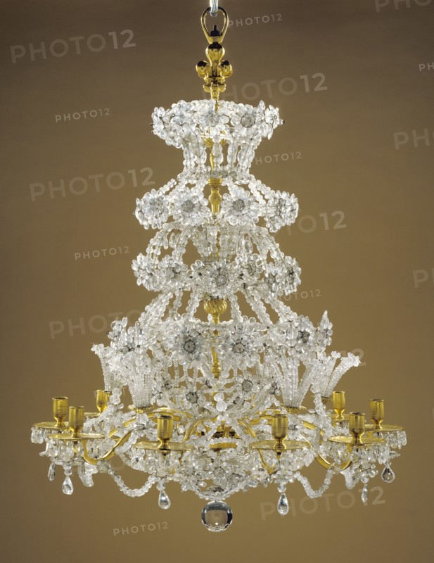 Chandelier; Paris, France; about 1700; Glass and quartz crystal; gilt bronze; 107 x 62.5 cm, 42 1,8 x 24 5,8 in