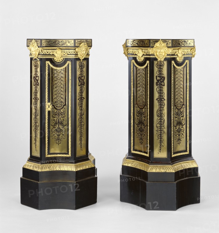 Pair of Pedestals; Attributed to André-Charles Boulle, French, 1642 - 1732, master before 1666, Paris, France; about 1700; Fir