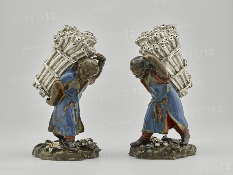 Pair of Decorative Bronzes; Painting attributed to Étienne-Simon Martin, French, 1703 - 1770, and Guillaume Martin, French