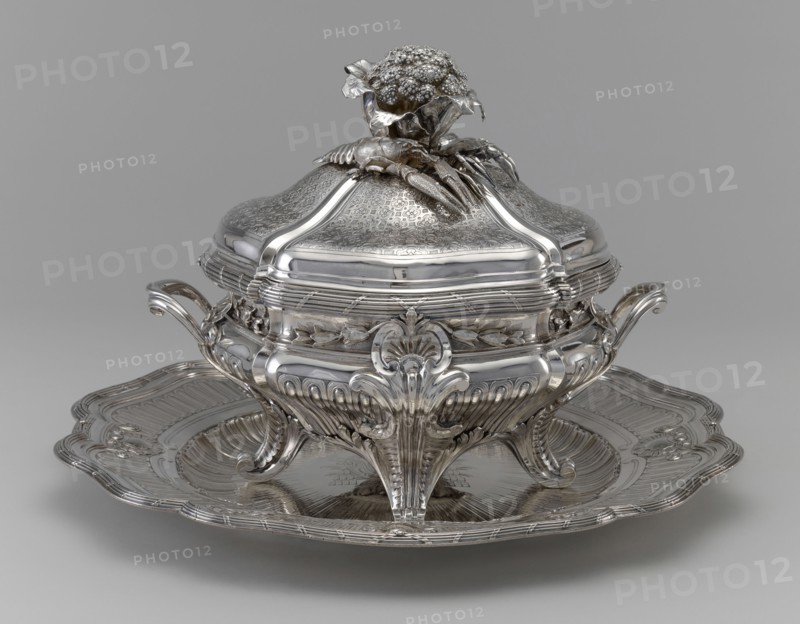 Lidded Tureen, Liner and Stand, one of a pair, Thomas Germain, French, 1673 - 1748, master 1720), Paris, France; 1744 - 1750