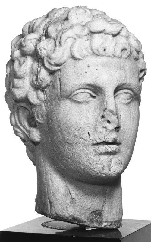 Head of a Youth; Roman Empire; 1st century B.C. - 1st century A.D; Marble; 30.5 × 21 × 24.9 cm, 12 × 8 1,4 × 9 13,16 in