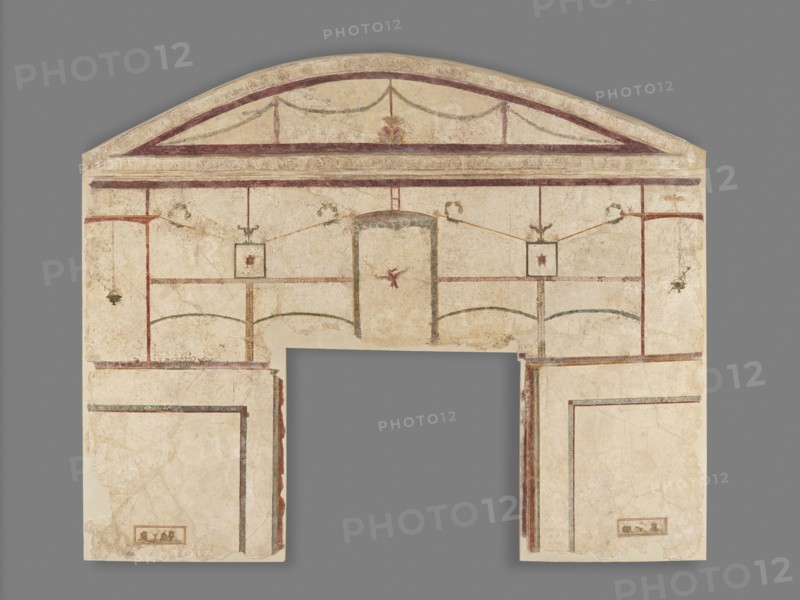 Frescoed Wall with Double White Field and a Niche; Boscoreale, Italy; 50 - 79; Fresco, plaster; 220 × 270 cm