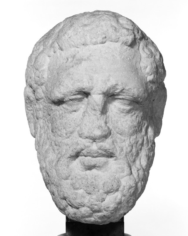 Unfinished Head of Bearded Herakles; 3rd - 2nd century B.C; Marble; 30.5 × 21.5 × 23 cm, 12 × 8 7,16 × 9 1,16 in