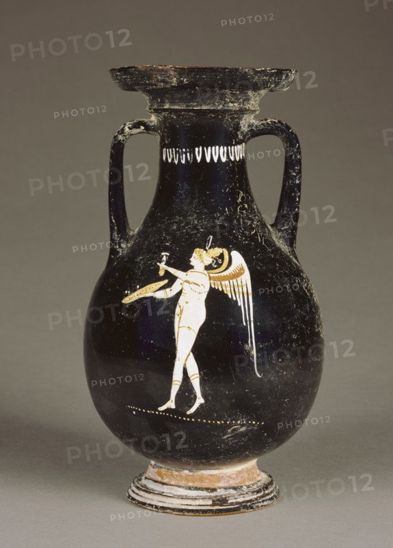 Gnathia Pelike; Gnathia, South Italy; last third of 4th century B.C; Terracotta; 23.7 × 10.3 cm, 9 5,16 × 4 1,16 in
