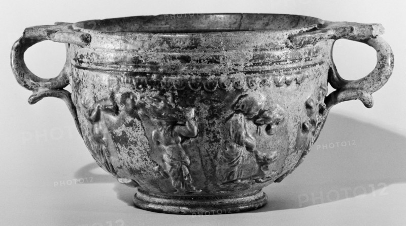 Lead-Glazed Skyphos; Asia Minor; 1st century; Terracotta; 7 × 13.5 × 8.3 cm, 2 3,4 × 5 5,16 × 3 1,4 in
