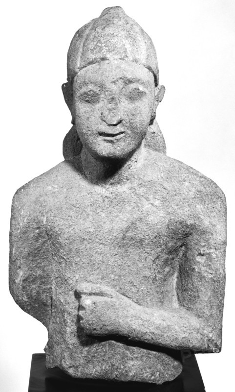 Fragmentary Statue of a Male Figure; Cyprus; late 6th century B.C; Limestone; 32.5 × 19 × 11 cm, 12 13,16 × 7 1,2 × 4 5,16 in