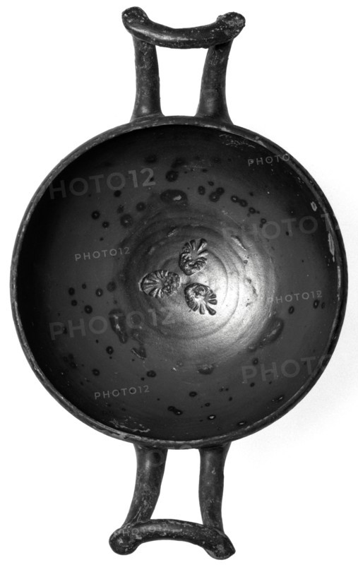 Campanian Black Kylix, Stemless, Campania, South Italy, Europe; 323 - 31 B.C; Terracotta; 7 x 17.8 x 11.1 cm