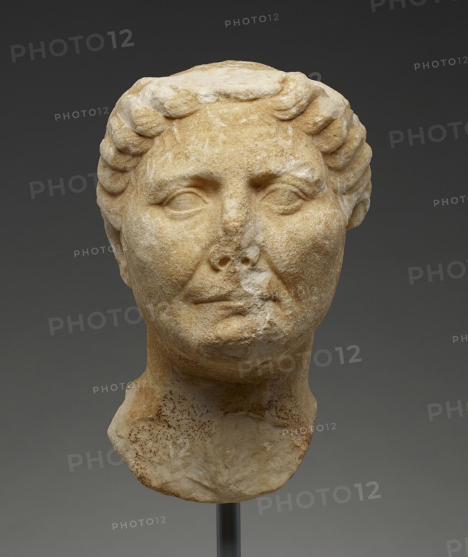 Portrait Head of an Old Woman; Rome, Lazio, Italy; mid - late 1st century B.C; Marble; 30 × 19 × 21.5 cm
