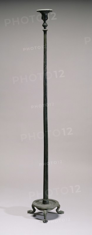 Candelabrum with Lion's Paws; Italy; 1 - 79; Bronze with silver inlay; 162 × 22.9 × 22.9 cm, 63 3,4 × 9 × 9 in