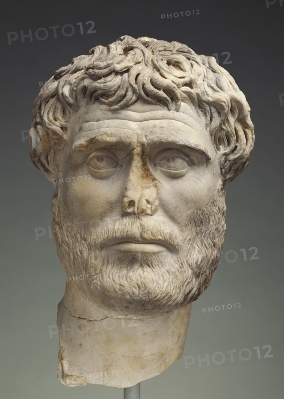 Head of a Bearded Man; Italy; 140 - 160; Marble; 35 × 20 × 23 cm, 13 3,4 × 7 7,8 × 9 1,16 in