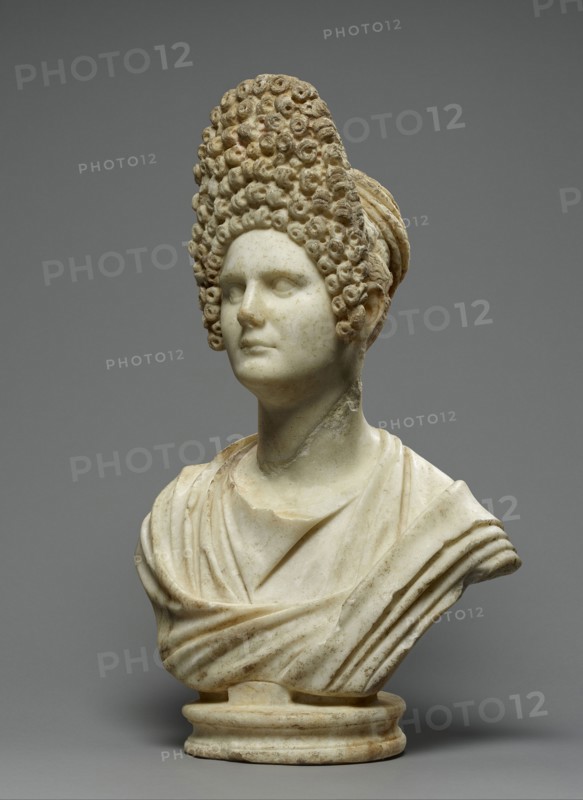 Bust of a Flavian Woman; Roman Empire; late 1st century; Italian marble; 68 × 41 × 22 cm, 26 3,4 × 16 1,8 × 8 11,16 in