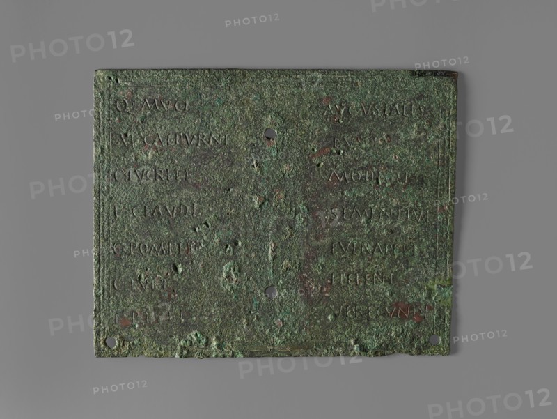 One Plaque of a Roman Military Diploma; Roman Empire; 88; Bronze; 19.2 × 15.1 × 2.5 cm, 7 9,16 × 5 15,16 × 1 in