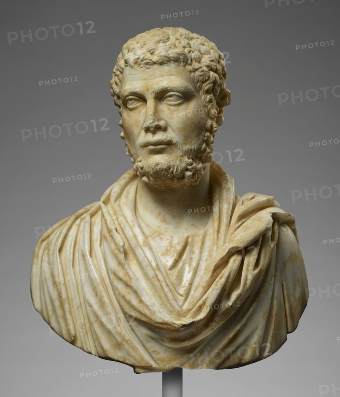 Portrait Bust of a Bearded Man; about 215; Marble; 61 × 53 × 28 cm, 24 × 20 7,8 × 11 in