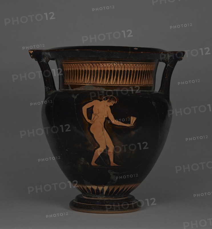 Mixing Vessel with a Dancing Girl; Myson, Greek, Attic, active 500 - 475 B.C., Athens, Greece; about 490 B.C; Terracotta