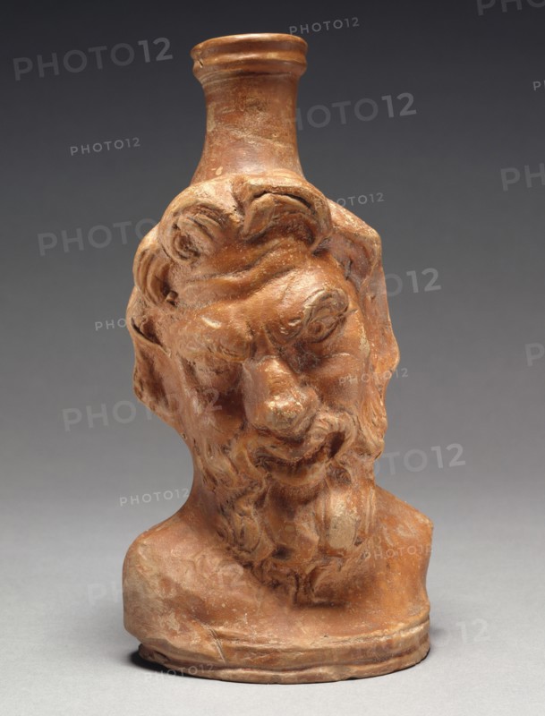 Head Vase, Satyr, Anatolia; 2nd - 1st century B.C; Terracotta; 20.5 cm, 8 1,16 in