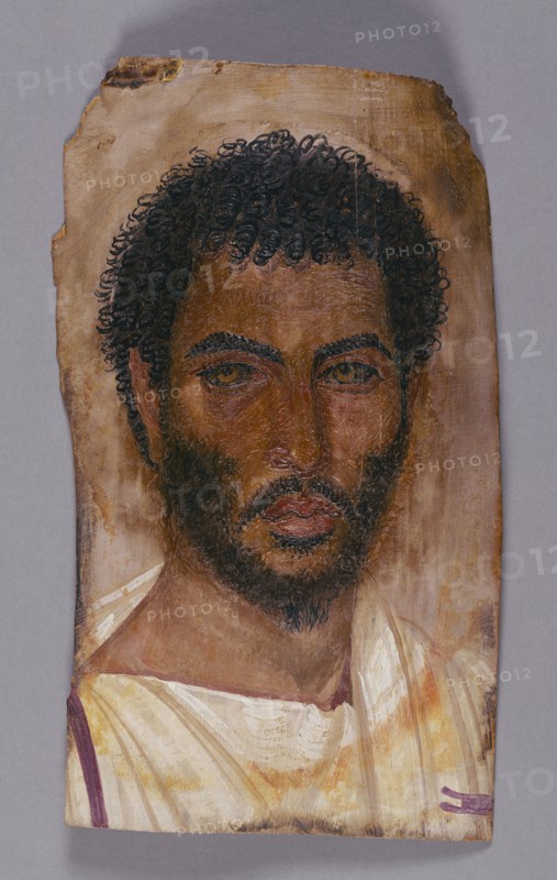 Mummy Portrait of a Bearded Man; Egypt; about 150 - 170; Encaustic on wood; 37 × 21 cm, 14 9,16 × 8 1,4 in