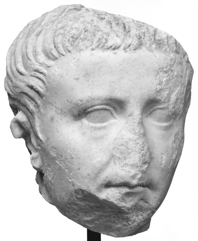 Portrait Head of Tiberius; Italy, Europe; early 1st century; Italian marble; 24 cm, 9 7,16 in