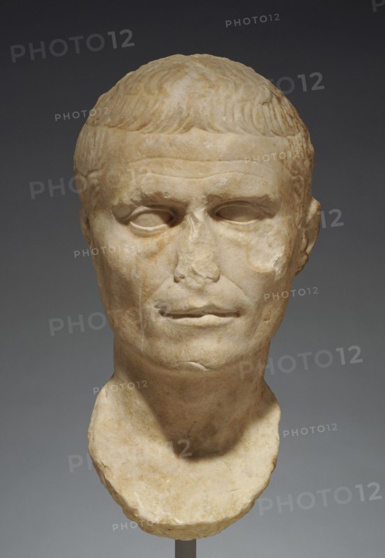 Portrait of Julius Caesar; Roman Empire; 1st century B.C. - 1st century A.D; Marble; 36.5 × 30 × 22.5 cm