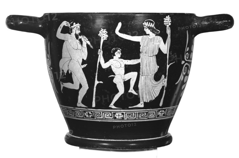Attic Red-Figure Skyphos; Workshop of Penthesilea Painter; Athens, Greece, Europe; about 450 B.C; Terracotta; 17 x 30 x 20.2 cm