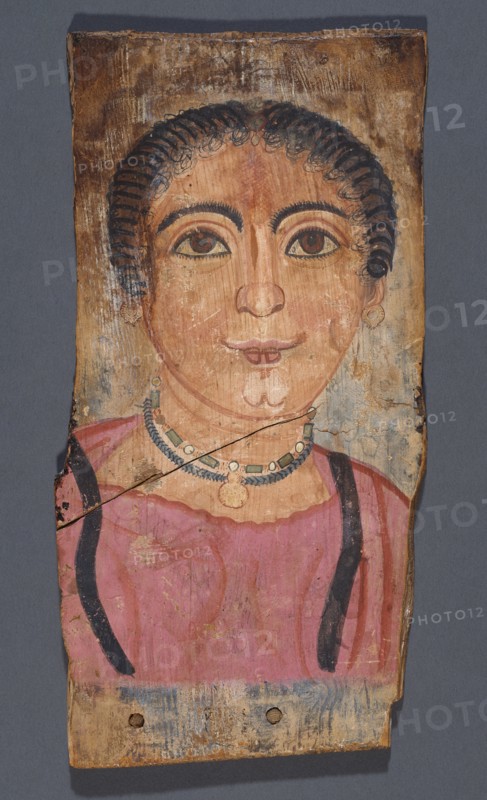 Mummy Portrait of a Woman; Egypt; 175 - 200; Tempera on wood; 28.2 × 14.5 cm, 11 1,8 × 5 11,16 in