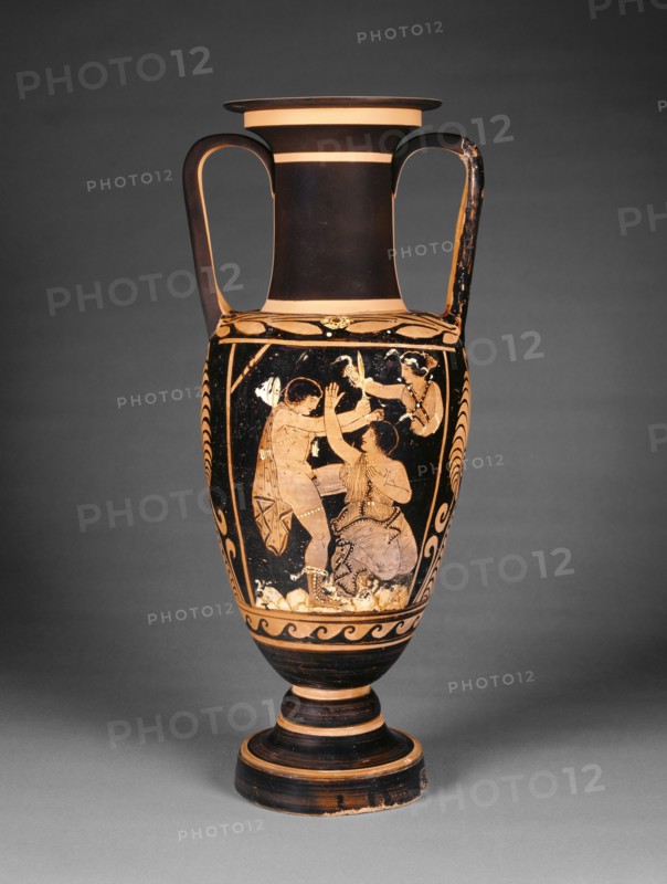 Paestan Red-Figure Neck Amphora; Attributed as close to Asteas, Greek, Paestan, active about 350 - 320 B.C., Paestum, South