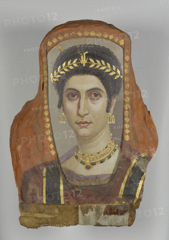 Mummy Portrait of a Woman; Attributed to the Isidora Master, Romano-Egyptian, active 100 - 125, Egypt; A.D. 100; Encaustic