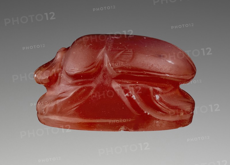 Scarab with Dancing Satyr; Etruria; about 500 B.C; Carnelian; 0.7 × 1.2 × 1 cm, 1,4 × 1,2 × 3,8 in