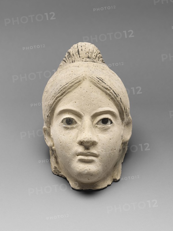 Mummy Mask; Egypt; 3rd - 4th century; Stucco with inlaid eyes; 24.5 × 15 cm, 9 5,8 × 5 7,8 in