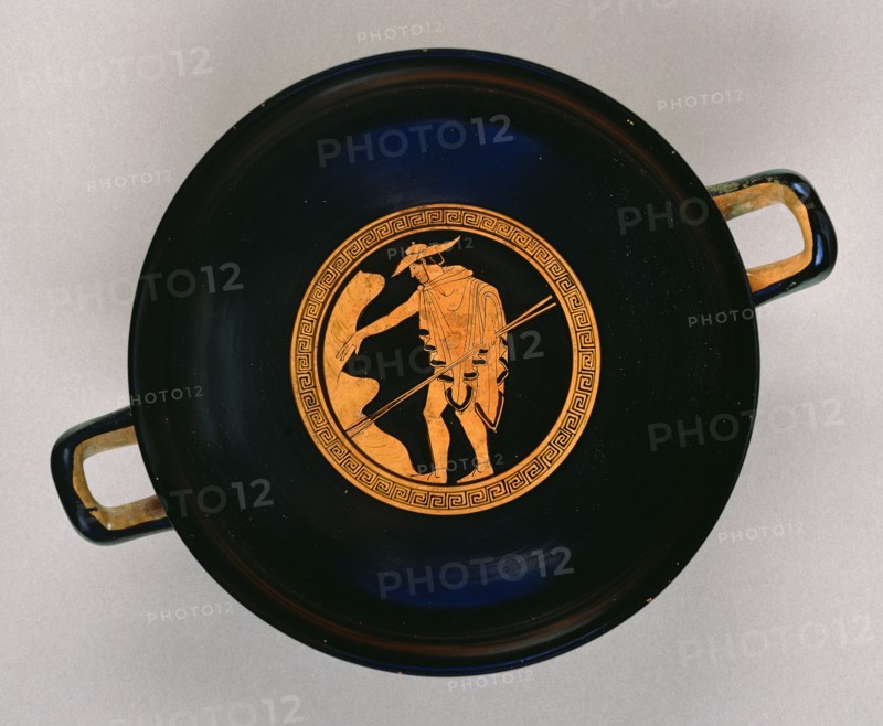 Wine Cup with a Religious Procession; Attributed to Briseis Painter, Greek, Attic, active 510 - 470 B.C., Athens, Greece