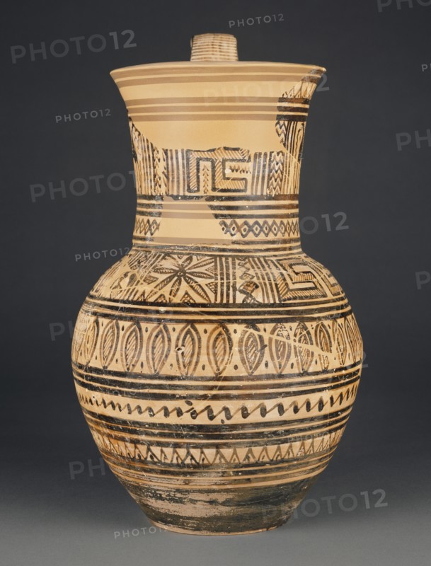 Pitcher with Animals; Athens, Greece; 750 - 700 B.C; Terracotta; 22.9 cm, 9 in