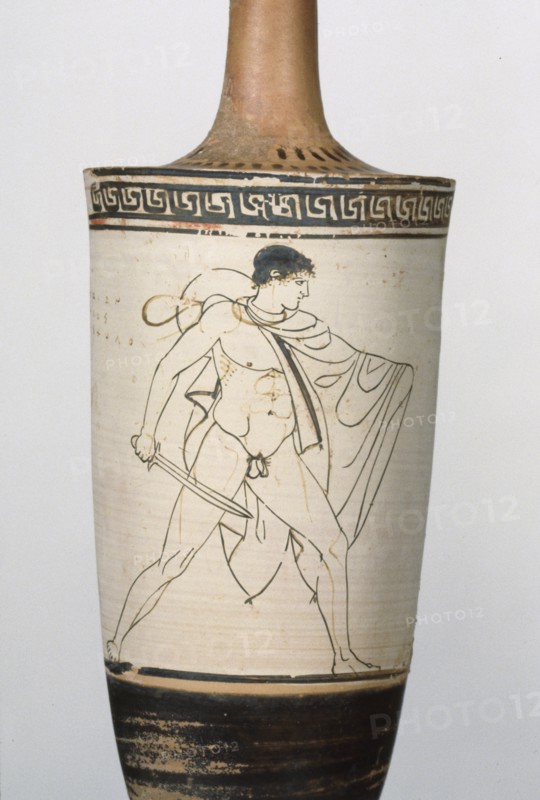 Attic White-Ground Lekythos; Possibly Tymbos Painter, Greek, Attic, active about 460 B.C., Athens, Greece; about 460 B.C