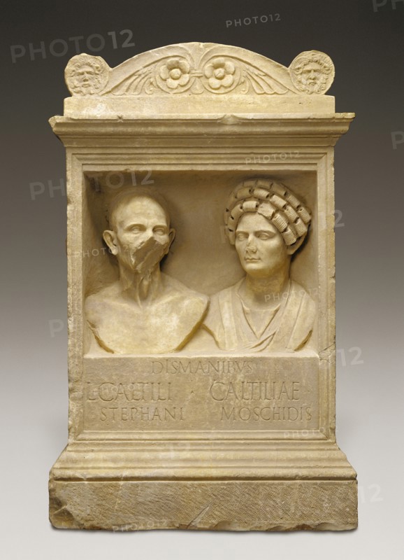 Tomb Altar of Caltilius and Caltilia; Roman Empire; 100 - 125; Marble; 128 × 80 × 63.5 cm, 50 3,8 × 31 1,2 × 25 in