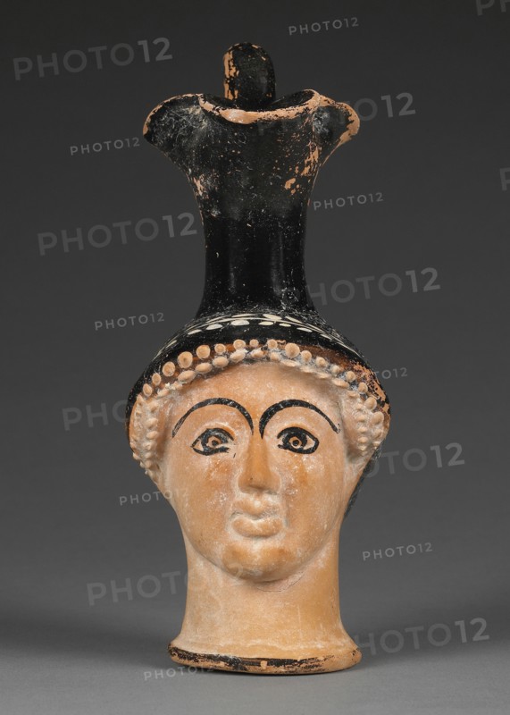 Woman with Arched Eyebrows; Sabouroff Class; Athens, Greece; about 470 B.C; Terracotta; 18.8 cm, 7 3,8 in