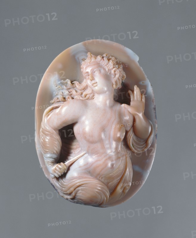 Cameo of Lucretia; Prague, probably, Bohemia, Czech Republic; about 1600; Chalcedony; 5.1 cm, 2 in