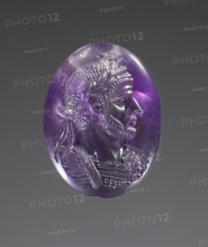 Engraved Portrait of Aurelian; Rome, ?, Italy; 260 - 280; Amethyst; 1.8 × 1.4 × 0.6 cm, 3,4 × 9,16 × 1,4 in