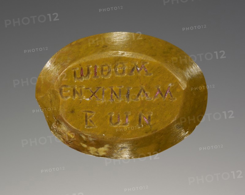 Engraved Gem with a Scorpion and a Magical Inscription; 100 - 250; Yellow jasper; 1.5 × 1.1 × 0.3 cm, 5,8 × 7,16 × 1,8 in