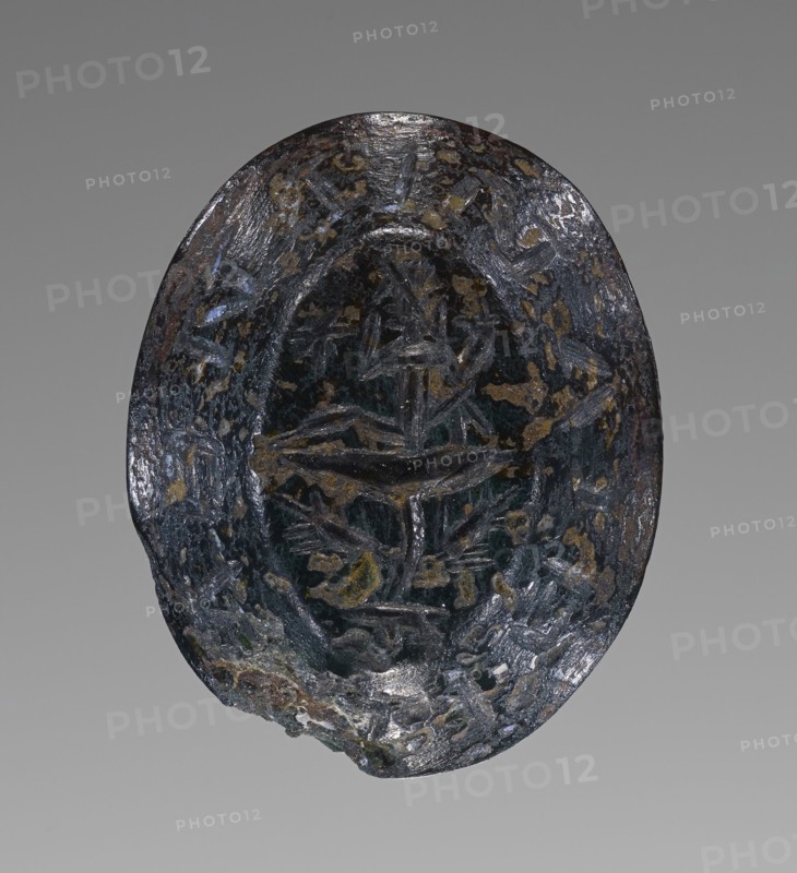 Engraved Gem; Roman Empire; 1st - 4th century; Bloodstone Ringstone; 1.4 x 1.1 cm, 9,16 x 7,16 in