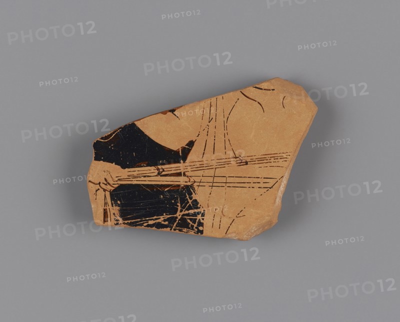 Attic Red-Figure Column Krater Fragment; Athens, Greece; about 450 B.C; Terracotta; 8 cm, 3 1,8 in