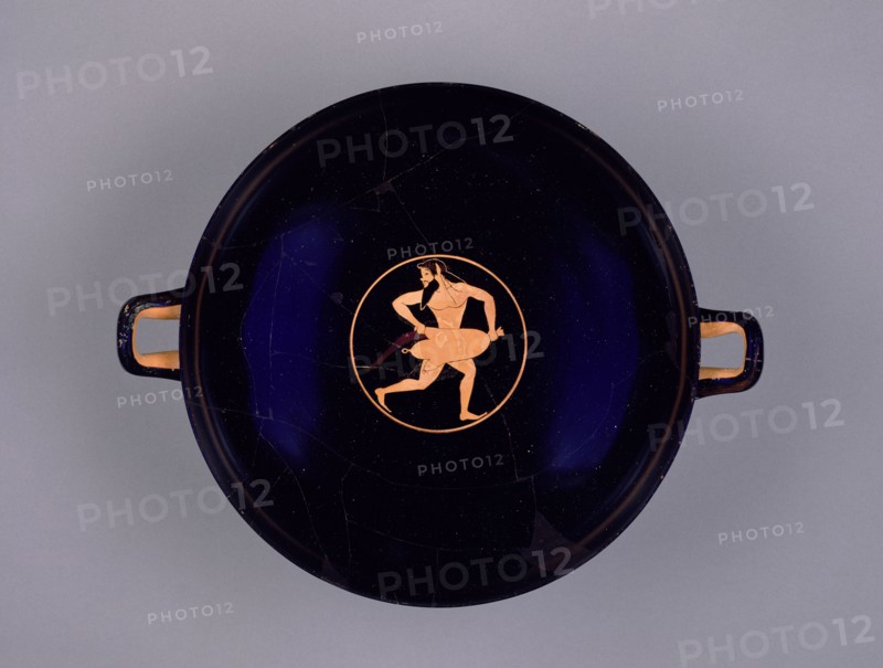 Wine Cup with a Satyr; Oltos, Greek, Attic, active about 525 - 500 B.C., Athens, Greece; about 520 - 510 B.C; Terracotta