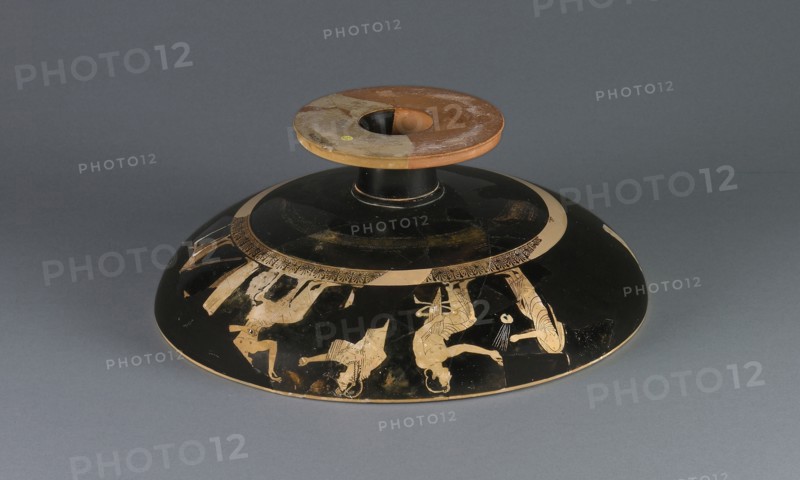 Wine Cup with a Gathering of Men, Youths, and Women; Psiax, Greek, Attic, active about 525 - 510 B.C., Athens, Greece