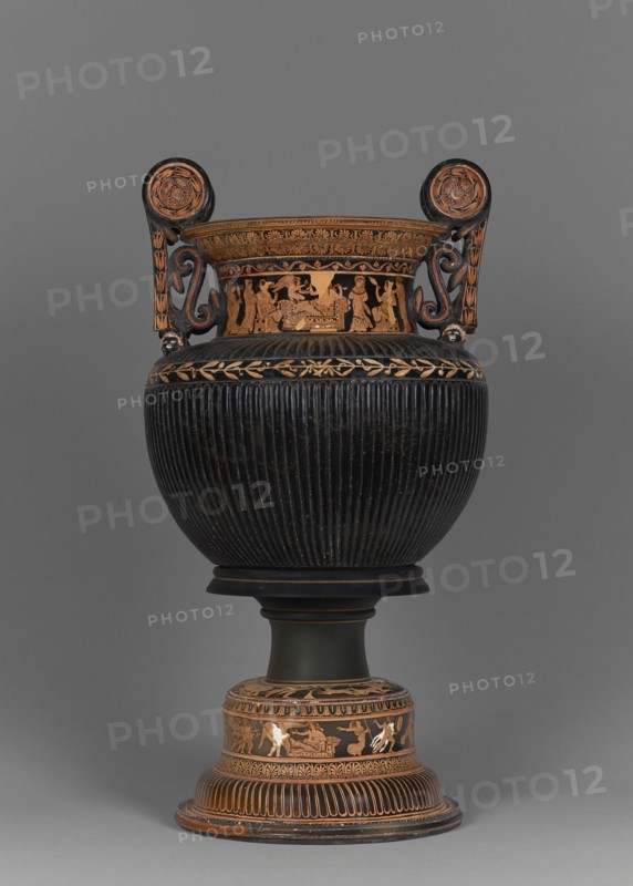 Mixing Vessel with Adonis, Aphrodite, and Persephone; Attributed to the Meleager Painter, Greek, Attic, active 420 - 380 B.C