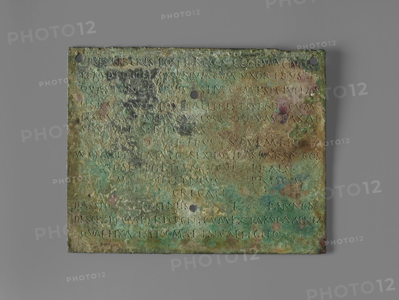 One Plaque of a Roman Military Diploma; Roman Empire; 88; Bronze; 19.2 × 15.2 × 3 cm, 7 9,16 × 6 × 1 3,16 in